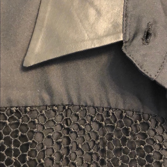 GRACE MMXIII SILK,CROCHET,FAUX LEATHER SHIRT DRESS - Picture 4 of 4